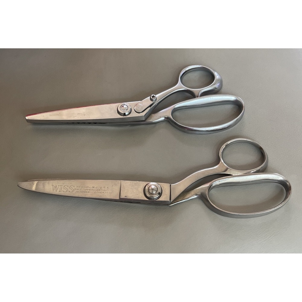Lot of 2 Vintage Pinking Shears WISS CB-9 & Canary Japan